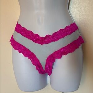 VS Women’s Lace Trim Hipster Panty in Hot Pink